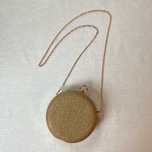 4 Queens Round Basket Weave Shoulder Crossbody/ Clutch